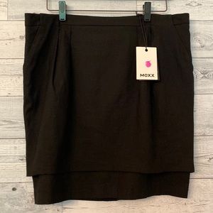 Mexx Metropolitan Linen Blend Black Skirt Size 12 NWT